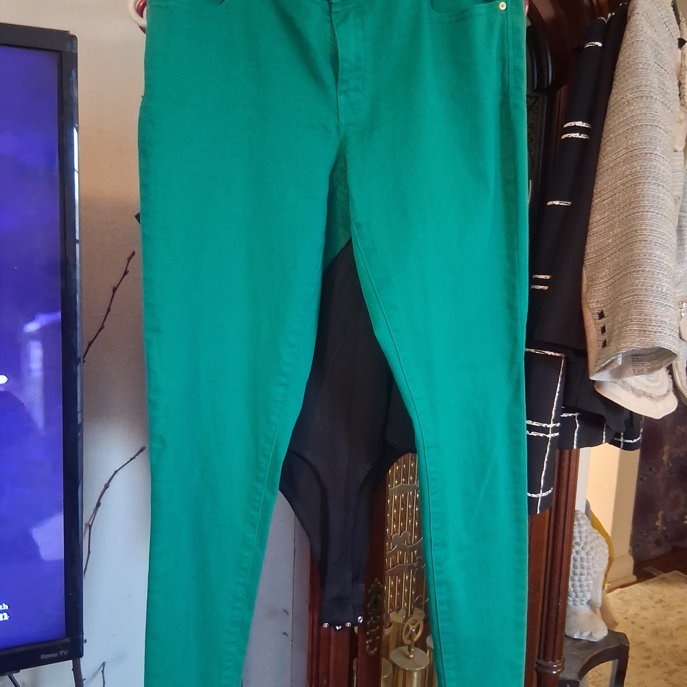 Cache Green Ankle Stretch Jeans